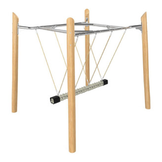 Balançoire en bois de robinier pour aires de jeux 3-14 ans