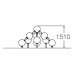 Pyramide de boules sous forme de molécule